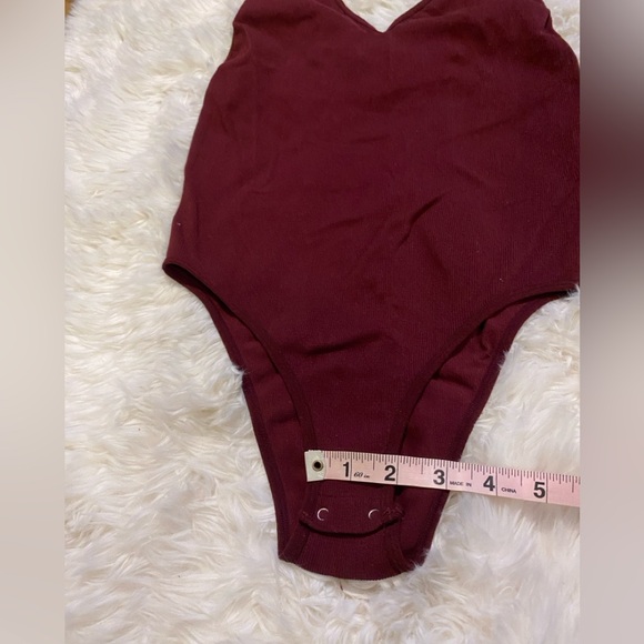 Burgundy V-Neck Top - Picture 8 of 17